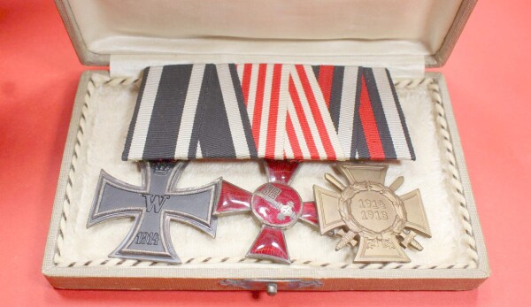 3-fach Ordensspange Hanseatenkreuz Bremen im Verleihungsetui