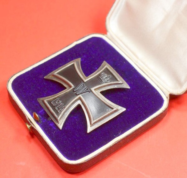 frühes Eisernes Kreuz 1.Klasse 1914 (Silber800) im Etui - TOP SET