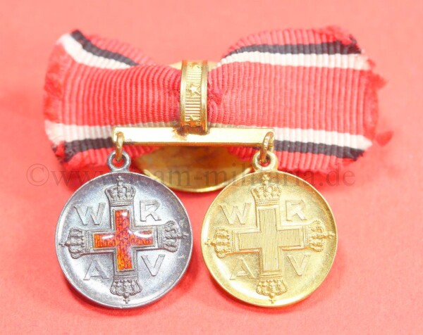 2-fach Knopflochdeko / Miniatur Rot Kreuz Medaille