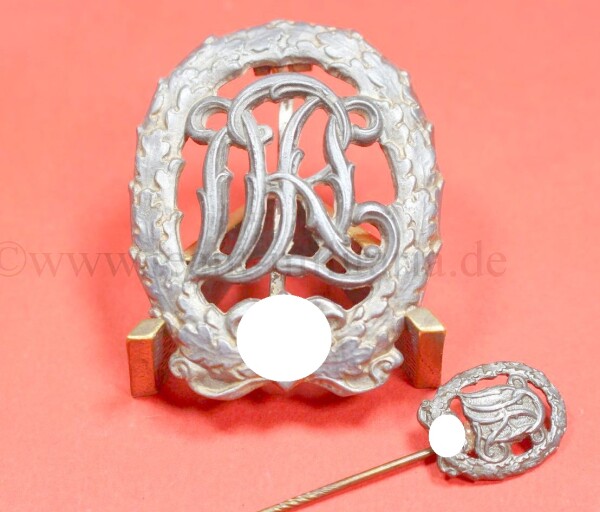 Deutsches Reichssportabzeichen DRL in Silber mit Miniatur