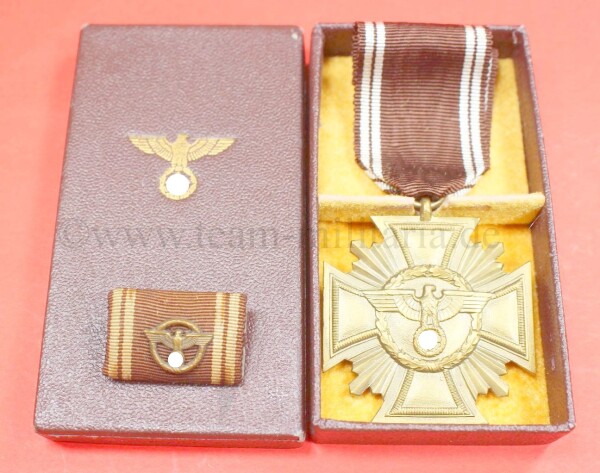 NSDAP Dienstauszeichnung 1. Stufe in Bronze (Cupal) im Etui plus Bandspange