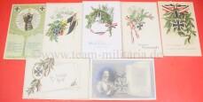 7 x partriotische Postkarten Eisernes Kreuz 1914 - Erster...