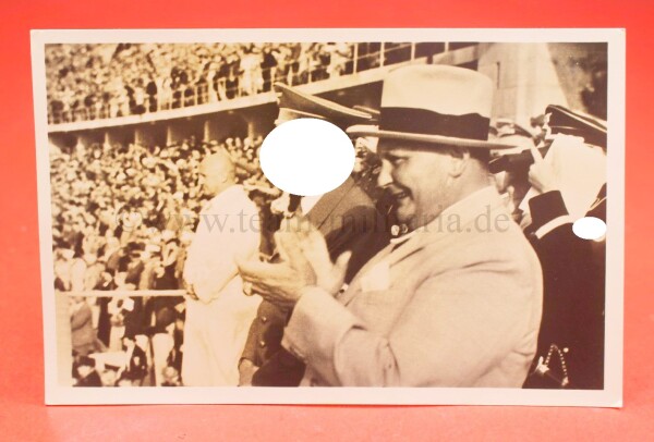 Postkarte Olympia 1936 "Der Führer verfolgt die Kampfspiele" Göring