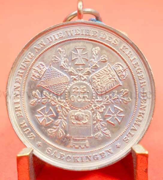Medaille Baden Zur Erinnerung an die Weihe des Krieger Denkmals Saekingen Erbgrossherzig Friedrich