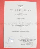 Verleihungsurkunde Erdkampfabzeichen der Luftwaffe...