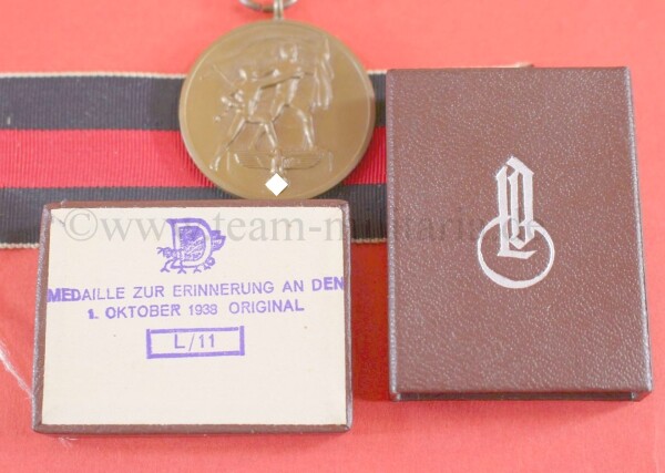 Medaille 1.Oktober Sudetenland im LDO Etui (1.Typ) - EXTREM SELTEN