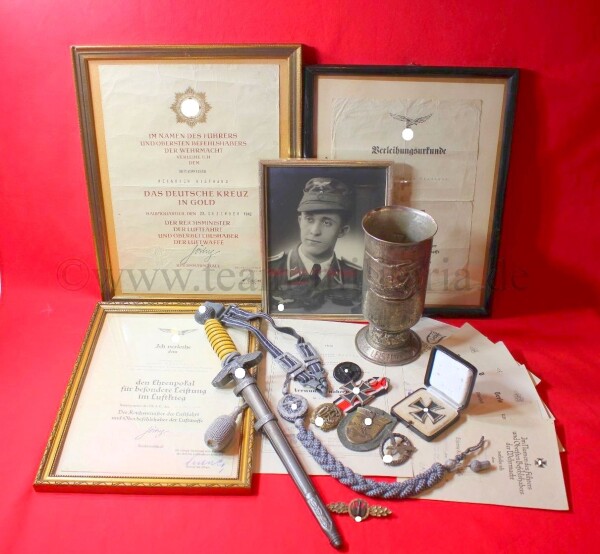 Nachlass Ehrenpokal der Luftwaffe Uffz Heinrich Risthaus KG55