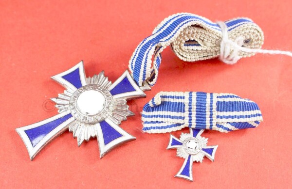 Mutterkreuz in Silber + Miniatur - Ehrenkreuz der deutschen Mutter