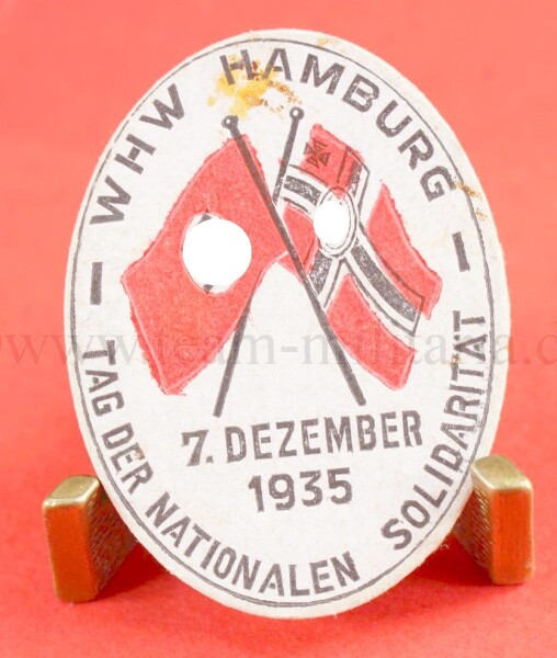 Treffabzeichen NSDAP - Hamburg - Tag der nationalen Solidarität - 1935 - WHW