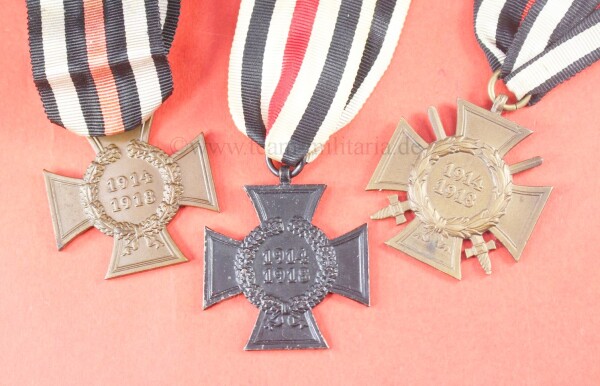 3 x Weltkriegskreuz Frontkämpfer, Kriegsteilnehmer und Witwenkreuz