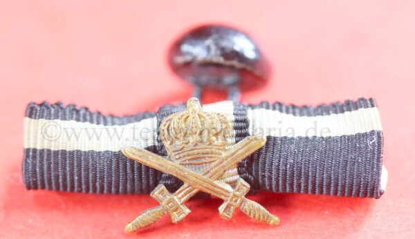 Knopflochdeko Miniatur zum fürstliche Hausorden von Hohenzollern mit Schwertern