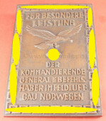 Luftwaffe Ehrenplakette des Feldluftgau Norwegen - SELTEN!!!