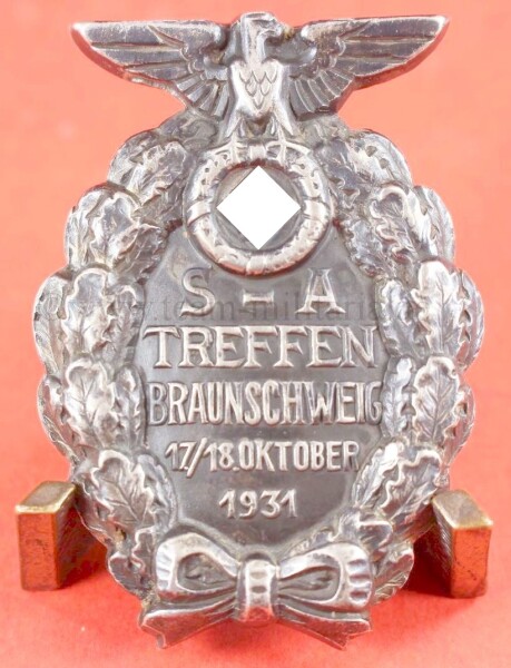 Treffabzeichen SA-Treffen Braunschweig 17./18 Oktober 1931 - SELTEN