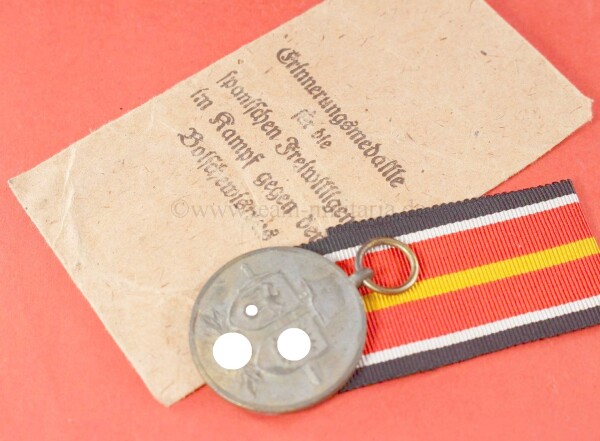 Medaille spanische Freiwillige im Kampf gegen Bolschewismus mit Tüte - SEHR SELTEN