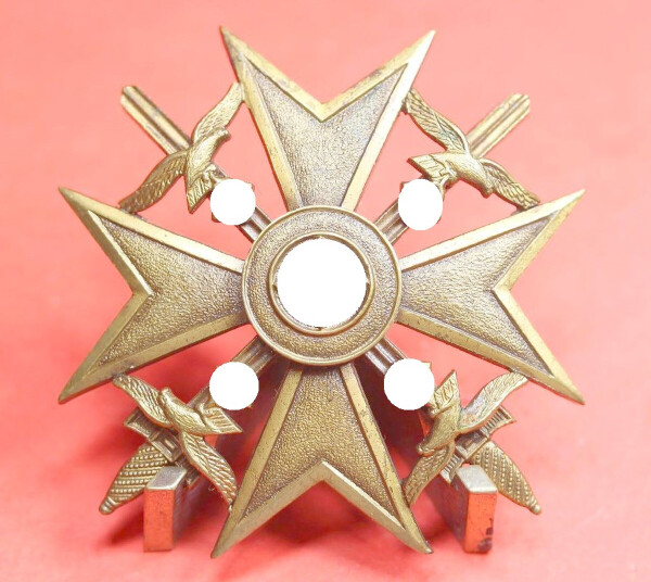 Spanienkreuz in Bronze mit Schwerter (Petz &Lorenz) - TOP CONDITION - SELTEN
