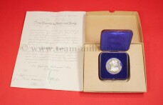 Ehejubil&auml;ums-Medaille Preussen im Etui mit Urkunde 