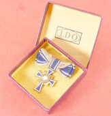 Miniatur Mutterkreuz Gold an Damenschleife im LDO Etui...