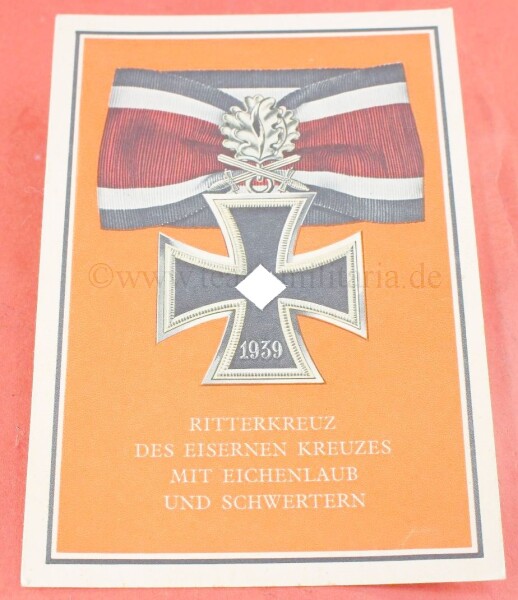 Postkarten - Ritterkreuz des Eisernen Kreuzes mit Eichenlaub und Schwertern - Propagandakarte