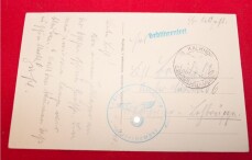 Postkarte 1./Ersatz Blt. Germania SS-Feldpost