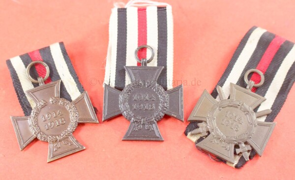 3 x Weltkriegskreuz Frontkämpfer, Kriegsteilnehmer und Witwen