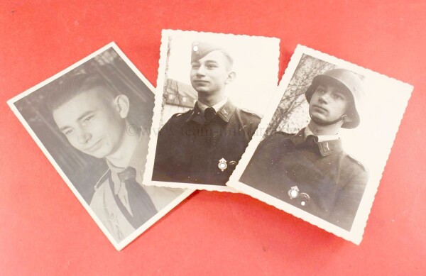 3 x Foto Hitler Jugend (mit HJ Leistungsabzeichen)  / Luftwaffe