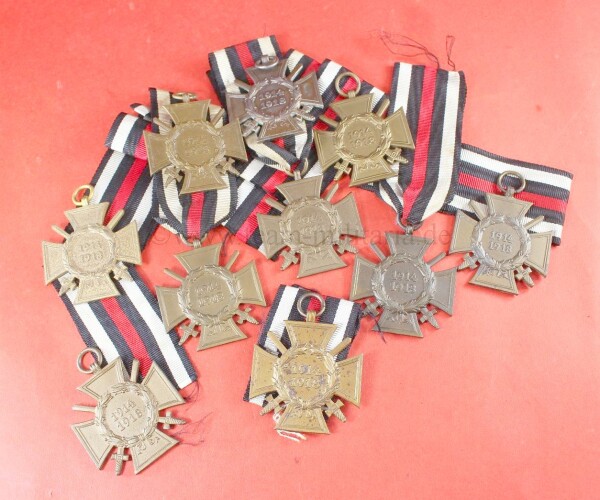 10 x Ehrenkreuz für Frontkämpfer 1914-1918 am Band