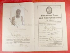 Fr&uuml;hes Urkundenheft zum DRA Sportabzeichen in Bronze