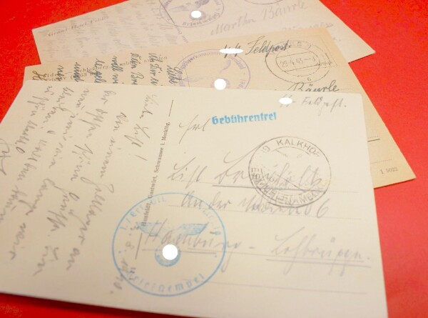 3 x Postkarte Feldpost  -  Polizei-Gebirgsjägerkompanie...
