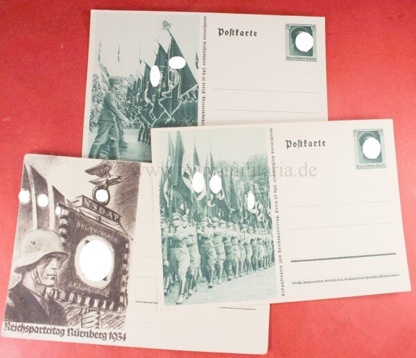 3 x Postkarte Reichsparteitag Nürnberg 1934 / Reichsarbeitsdienst