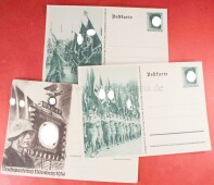 3 x Postkarte Reichsparteitag N&uuml;rnberg 1934 /...