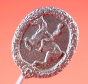 Miniatur Deutsches Reiterabzeichen in Silber an Nadel