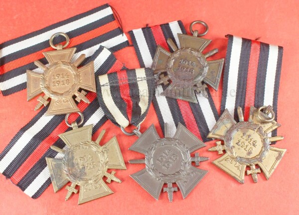 5 x Ehrenkreuz für Frontkämpfer 1914-1918 am Band