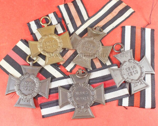 5 x Ehrenkreuz für Kriegsteilnehmer mit Band