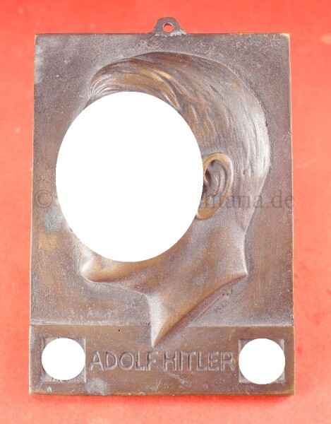 frühe Ehren-Plakette des Führers / Relief Adolf Hitler - Bronzerelief Führer