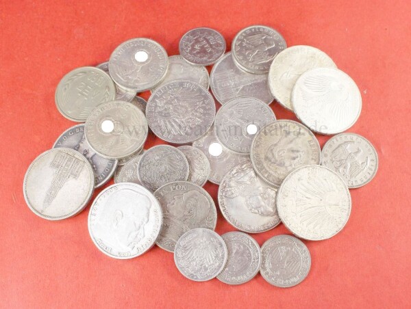 Silber Münzen Reichsmark / Deutsche Mark / Schilling / Sterling / Lire