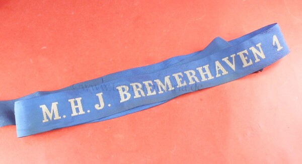 Marine H.J Abteilung Mützenband Bremerhaven 1 Hitlerjugend- SELTEN