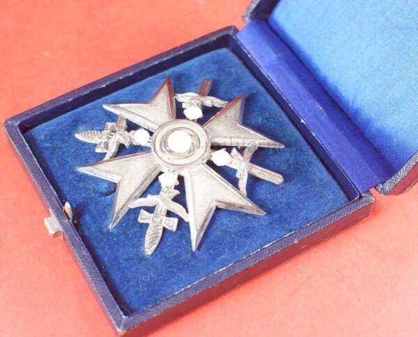 Spanienkreuz in Silber im blauen Etui (CEJ) - MINT CONDITION