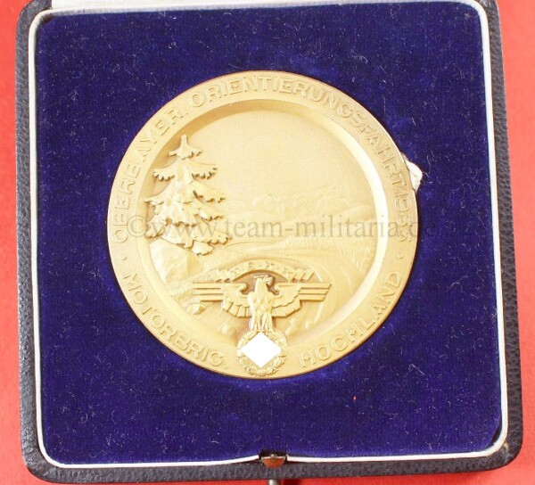 Medaille NSKK " Motorbrigade Hochland - Oberbayer. Orientierungsfahrt 1935 " im Etui - MINT CONDITION