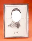 F&uuml;hrerbild Adolf Hitler / Tischdeko Silberrahmen (835)