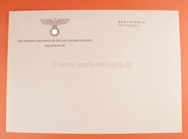 Briefpapier - Adjutantur - Der Führer und Kanzler des Deutschen Reiches - SELTEN