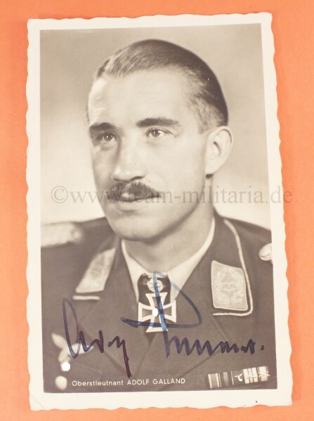 Originalunterschrift von Brillantenträger Oberstleutnant Adolf Galland und General der Luftwaffe