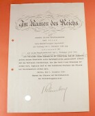 Originalunterschrift von Reichkriegsminister Werner von...