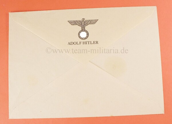 Briefumschlag Adolf Hilter mit geprägtem Hoheitsadler - SEHR SELTEN