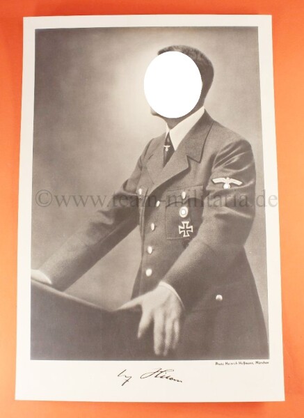 Übergröße Geschenkfoto A. Hitler ( Hoffmann Foto) mit eingedruckter Unterschrift - SEHR SELTEN