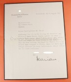 Brief mit OU Gauleiter D&uuml;sseldorf Friedrich Karl...