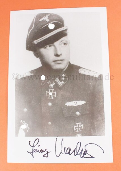 Nachkriegsunterschrift von Eichenlaubträger SS-Sturmbannführer Heinz Macher