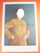 farbiger Kunstdruckblatt A. Hitler - F&uuml;hrer und...