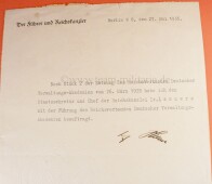 fr&uuml;he original Unterschrift (1935) Adol Hitler...