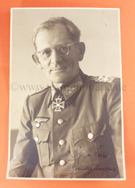 Fotoportrait mit OU Eichenlaub und Ritterkreuzträger Generalfeldmarschall Maximilian von Weichs - SEHR SELTEN