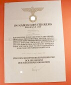 Gro&szlig;e Ernennungsurkunde des Reichsbahnsekret&auml;r...